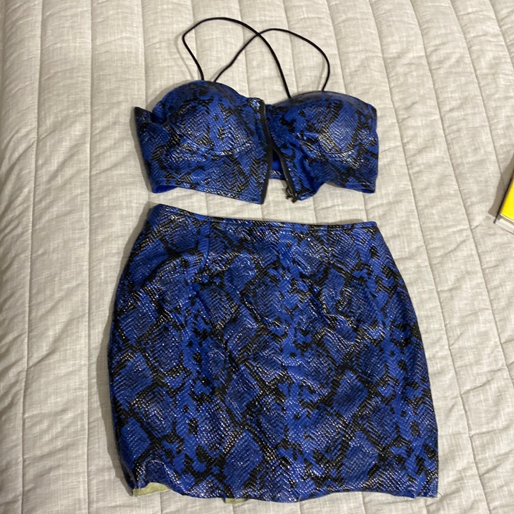 Size Small Fashion Nova Python mini skirt and top